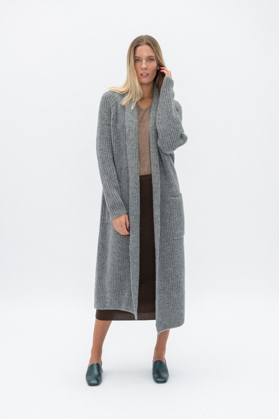 maxi cardigan wool
