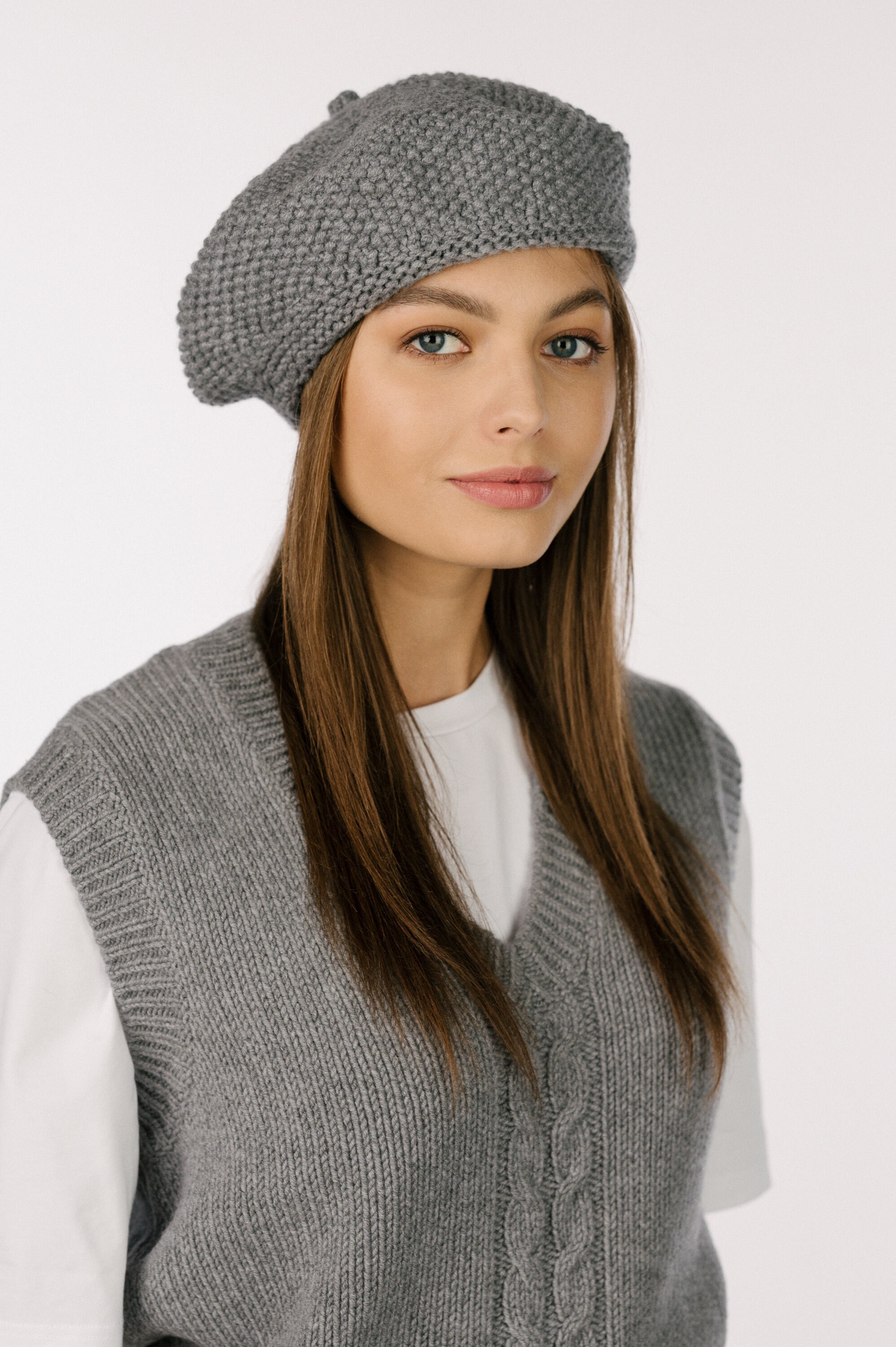 Britt Knits Beret Knit Hat Virginia Cashmere Beret Medium  display picture 2