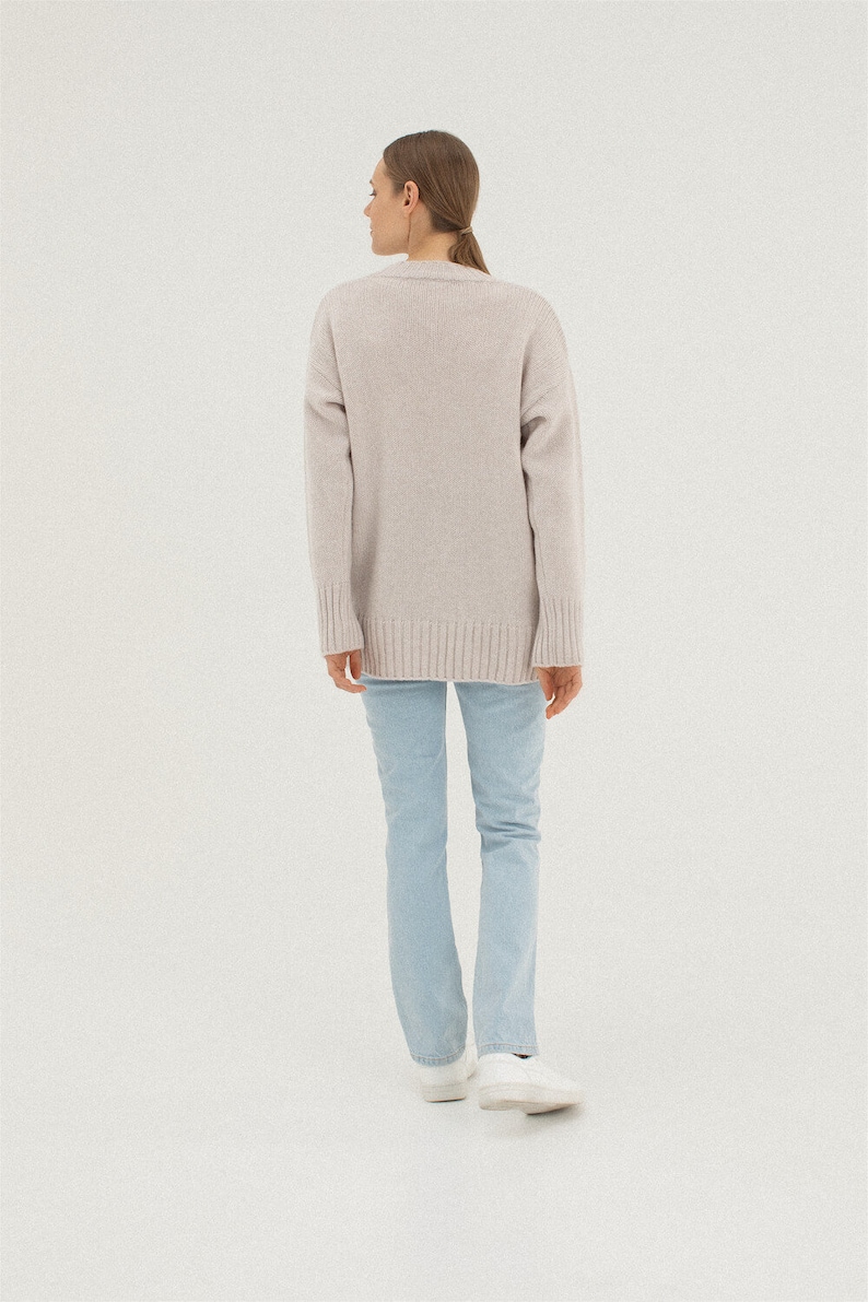 Merino wool minimalistic jumper, Supreme cashmere woolen sweater, Women all season sweater, Cosy soft woolen knitted top sweater FRESCO image 7