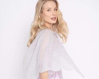 Wedding Mohair Cape Shawl, Bridal Wrap Modern Wedding Bridal Cover-Up Shawl / MONICA