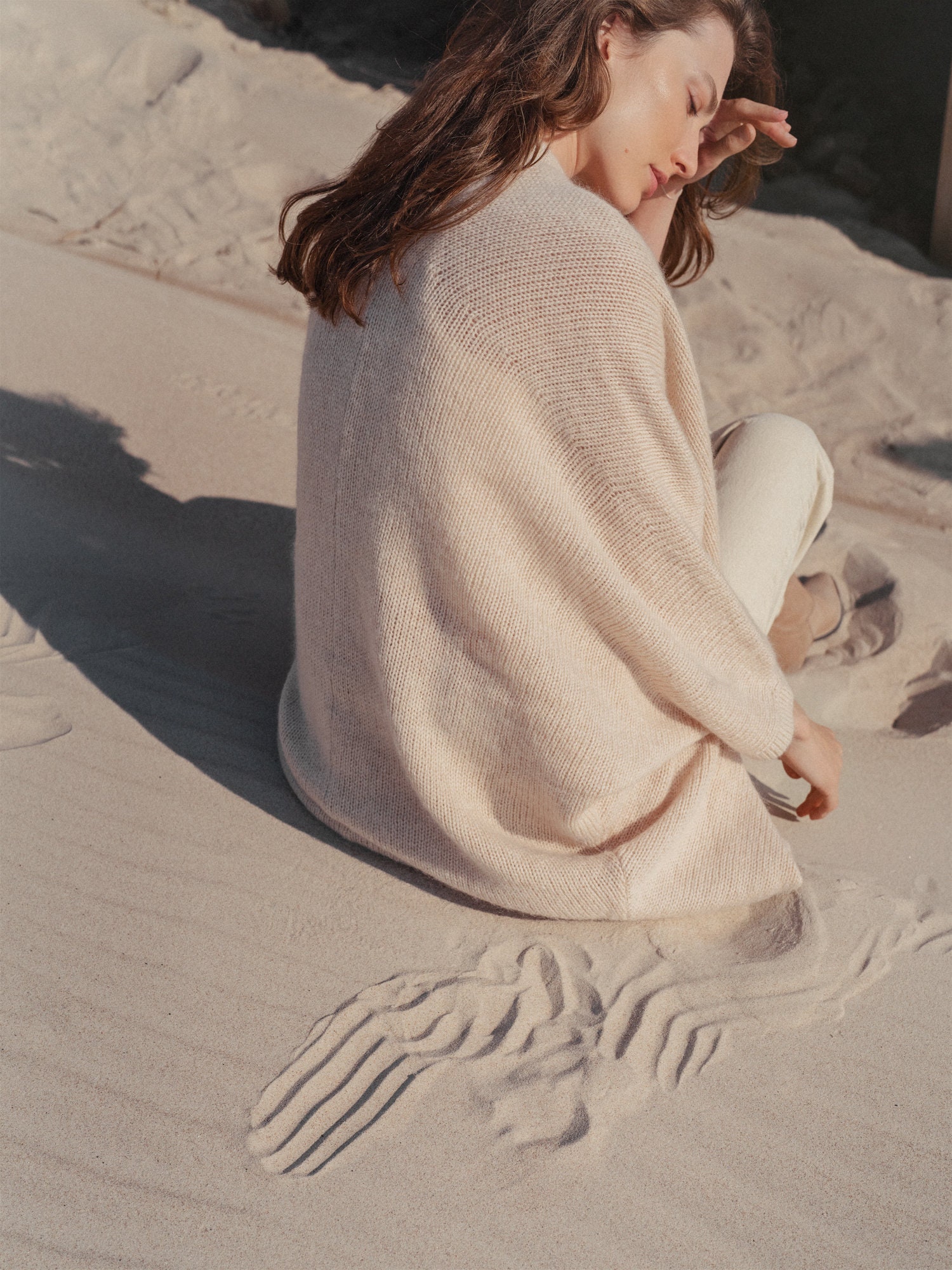 Wool Cape Poncho, Loose Fit Woolen Poncho, Knitted Lightweight Wool Cape, Warm Cover Up for Women, Open Front Women Cape / MIST