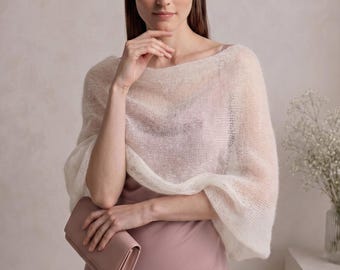 Braut-Cape aus Mohair, moderner Braut-Schal / EMMA