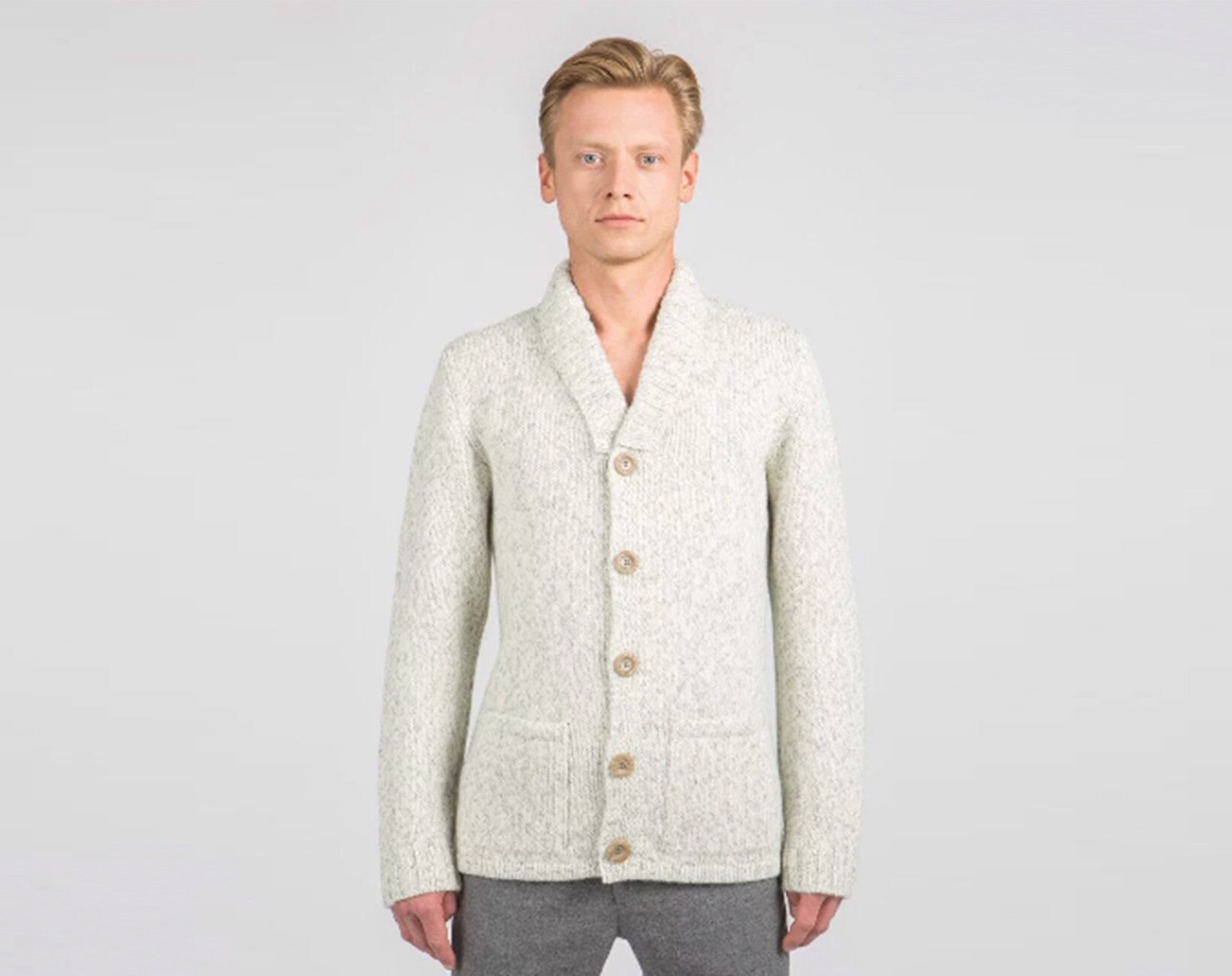 Men's Beige Cardigan With Buttons // Knit Cardigan Sweater Etsy