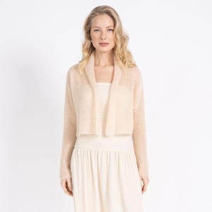 Elegant Cover up for Dress, Soft Mohair Open Front Cardigan, Hand Knit Mohair Cover up, Elegant Mohair Sweater / ADELE
