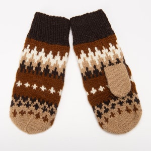 Natural wool Bernie Sanders woolen mittens, Winter crochet gloves, Bernie mittens knit, Warm brown mittens, Bernie Sanders fingerless gloves image 6