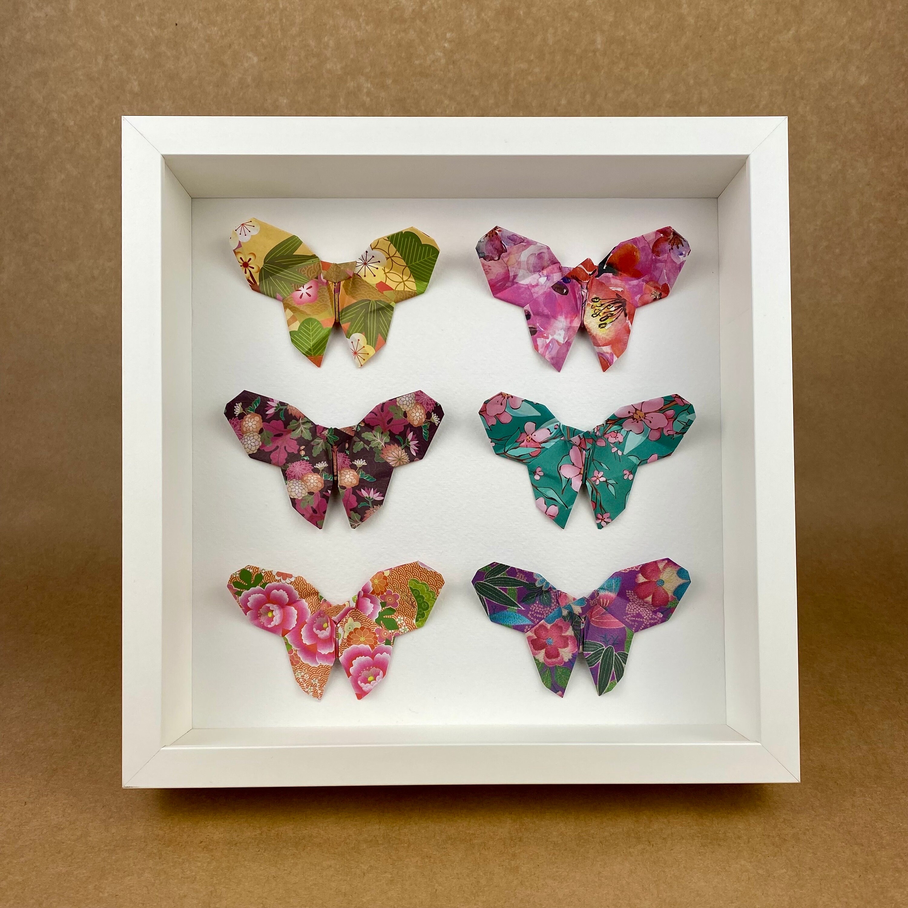 Origami Butterfly Shadow Box Wall Art Picture Green Pink Butterflies - Etsy