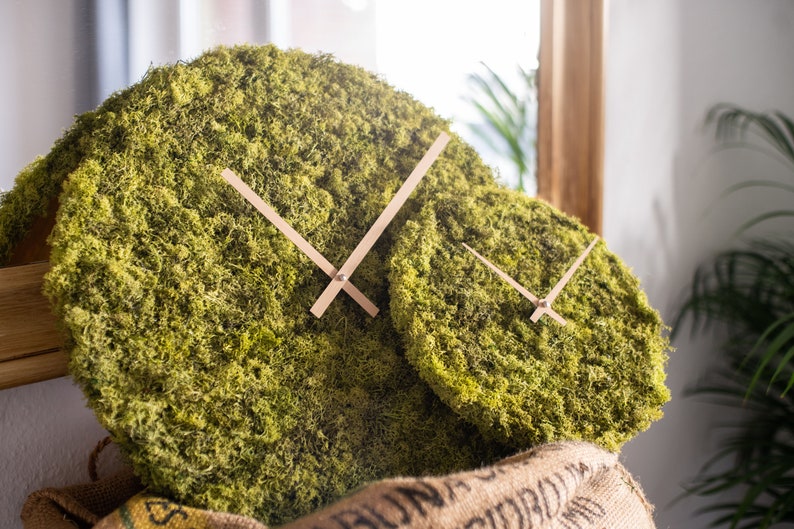 Wall Clock made from Island Moss image 1