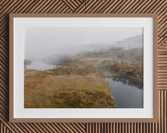 Impression XL : voyage en Norvège, champ de brouillard à Hinnøya (Lofoten)