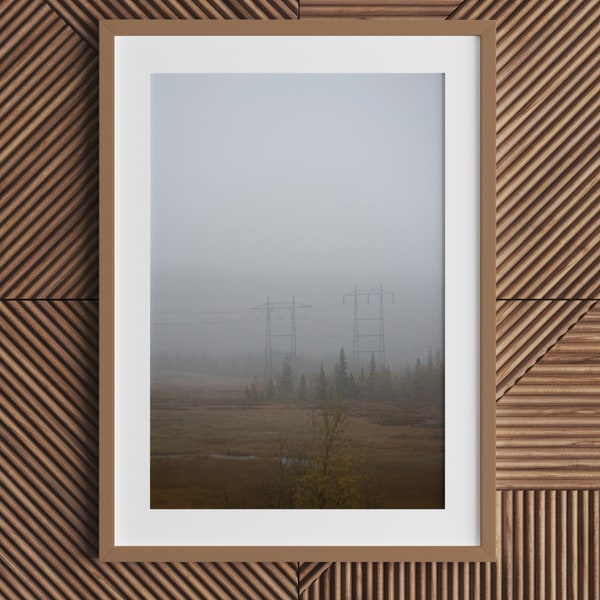 XL print: Norway trip, electricity pylons in the Arctic Circle