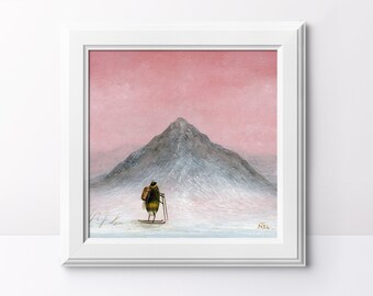 Impresión de arte de abejas, arte de abejorros, arte de pared peculiar, arte de insectos, arte de la cordillera, arte de la naturaleza, pintura de esquí