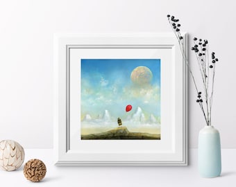 Bee Art Print, Idea De Regalo De Navidad, Regalo Peculiar, Arte De Luna Llena, Arte De Montaña, Decoración De Vivero, Escena De Invierno, Arte De Naturaleza, Arte De Pared De Insectos