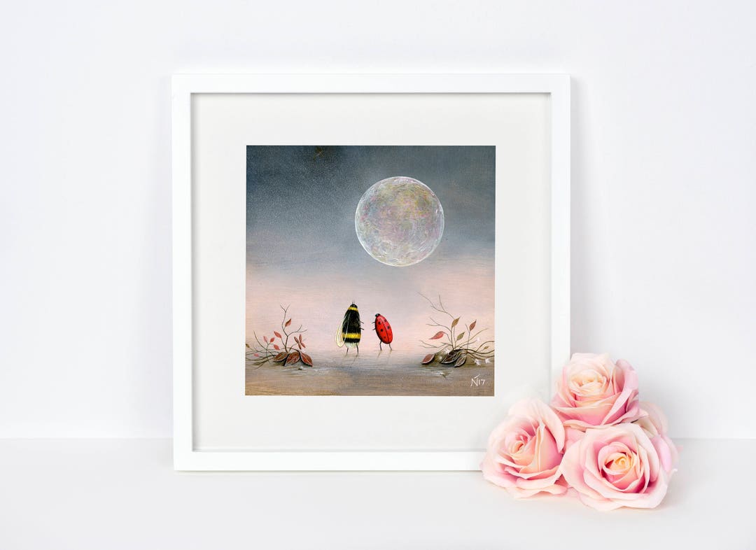 Insect Wall Art - Bee and Ladybird Print - Bee Art - Ladybug Picture ...
