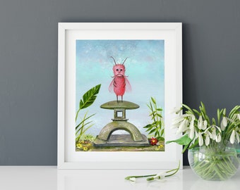 Insect Art Print, Quirky Art Print, Nature and Wildlife Art, Nursery Art, Wall Decor, Kids Bedroom, Unique Art