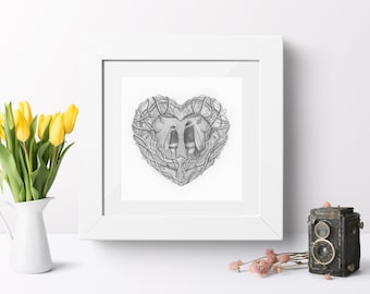 Bee Art Print, Mother's Day Gift, Nursery Decor, Engagement Gift, Wedding Gift, Insect Wall Art, Bumblebee Art, Home Decor, Wildlife Art