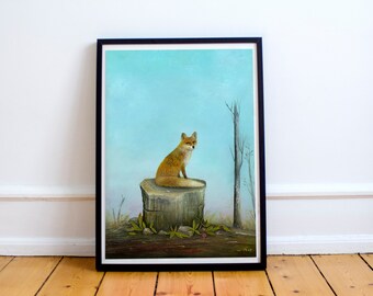 Fox Print, Fox Art Print, Red Fox Print, Fox Wall Art, Quirky Gift Idea, Wildlife Print, Animal Artwork, Wildlife Art