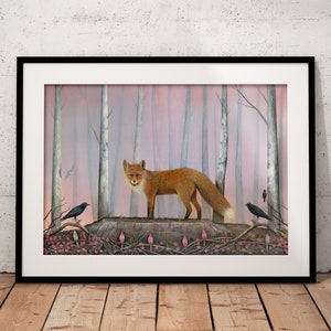 Fox Art Print, Red Fox Wall Hanging, Wildlife Art Print, Countryside Art, Fox Gift, Animal Art Print, Woodland Creature, Nursery Wall Art