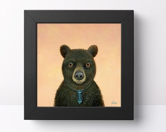 Bear Art, Bear Picture, Bear Print, Home Decor, Animal Art, Quirky Gift Idea, Animal Picture, Beat Painting, Nature, Wildlife