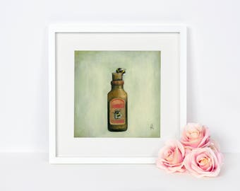 Bee Art Print - Apothecary Bottle - Christmas Gift Idea - Vintage Medicine Bottle - Nature Wall Art - Home Decor - Gardener Gift