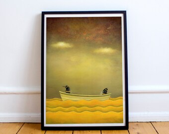 Bee Art Print, Ilustración De Insectos, Arte De Pared De Insectos, Regalo De San Valentín, Impresión De Paisaje Marino, Obras De Arte De Barcos, Regalo Del Día De La Madre, Decoración del hogar