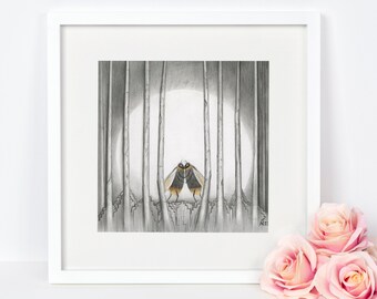 Bee Art Print, Bumblebee Illustration, Bee Picture, Quirky Gift Idea, Wall Art, Insect Wall Art, Home Decor, Nursery Art, Children's Room