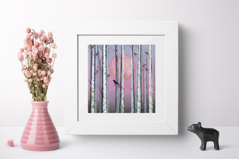Bird Art Print Wall Art Forest Wall Art Forest Art Print Etsy UK