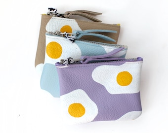 Hand Painted Fried Egg Coin Purse