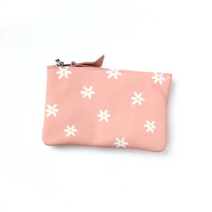 Hand Painted Daisy Zippered Pouch image 1