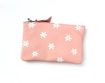 Hand Painted Daisy Zippered Pouch
