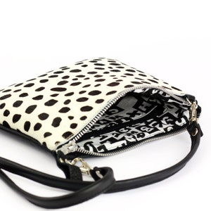 Dalmation Print Leather Crossbody Bag // Leather Crossbody Bag for Women, Pony Print Leather Purse, Leather Handbag, Leather Shoulder Bag image 3