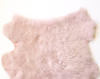 Baby Pink Fluffy Genuine Sheepskin Rug