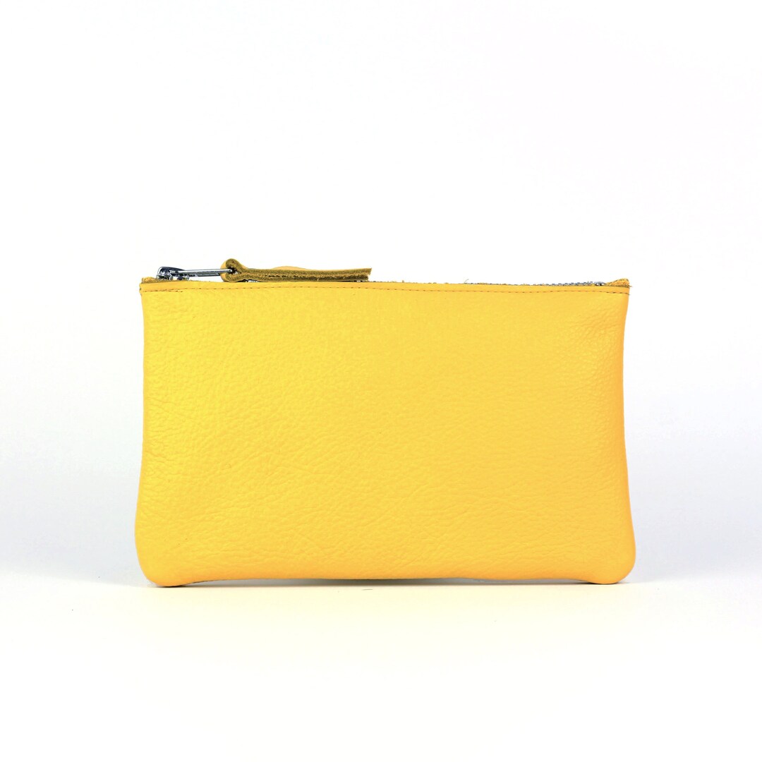 Mustard Yellow Leather Purse // Small Leather Pouch - Etsy