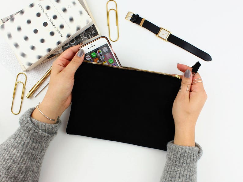 black suede evening clutch