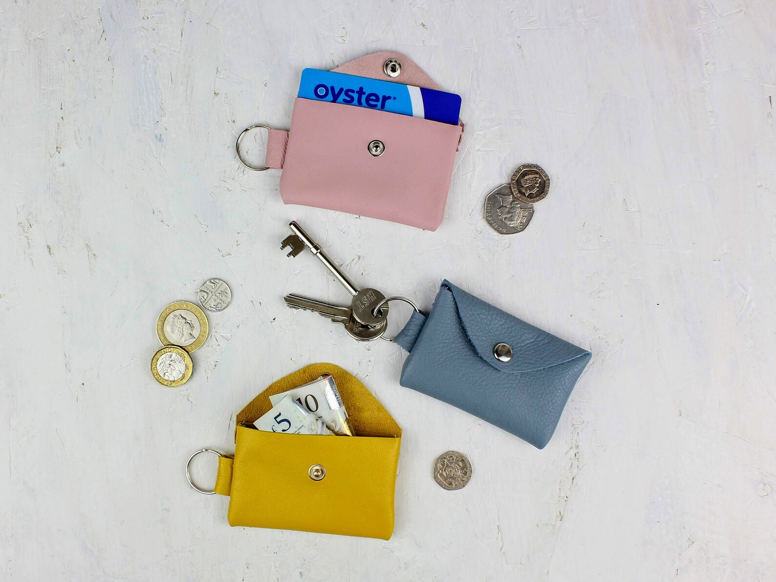 Leather Coin Bag Keychain // Coin Purse Key Chain // Keyring Etsy