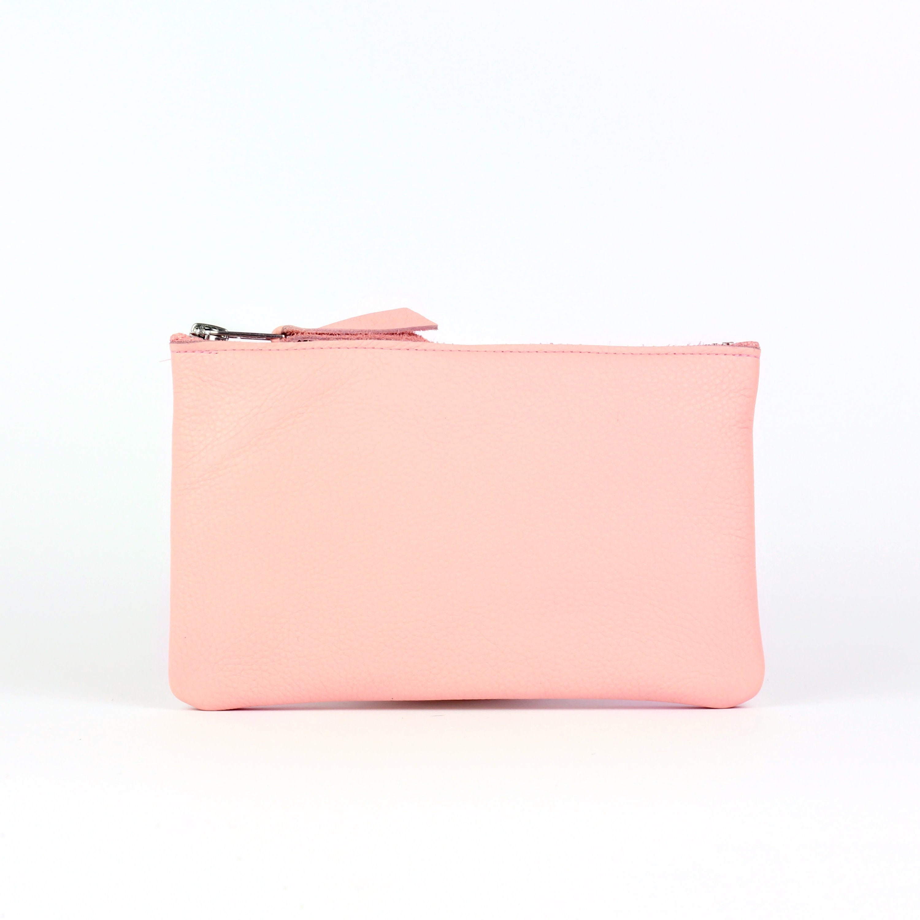 Grainy Leather TB Folding Wallet in Dusky Pink - Women