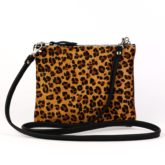 Moda Luxe Leopard Leather Crossbody Purse - Women's Bags in