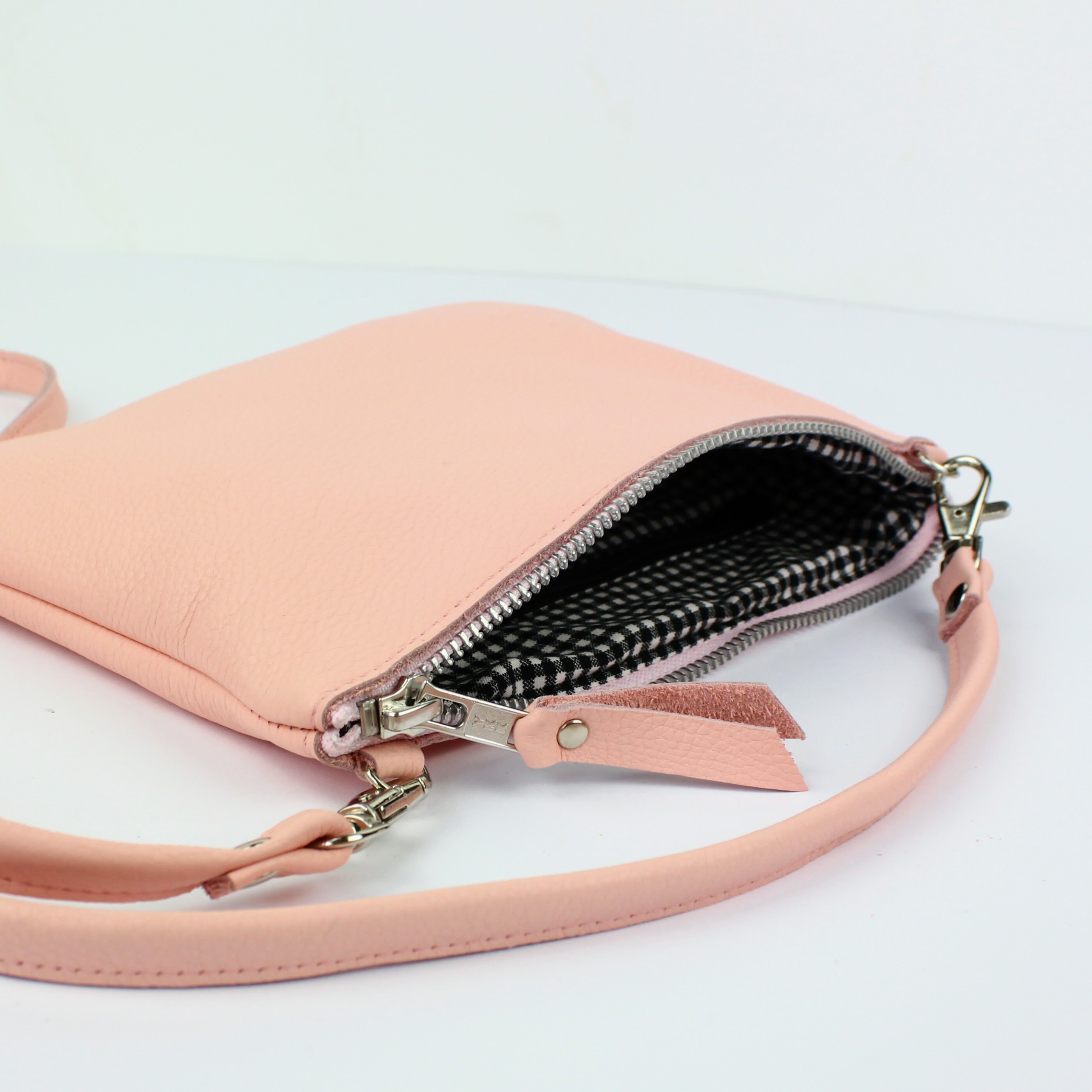 Baby Pink Leather Crossbody Bag // Leather Purse Crossbody Etsy