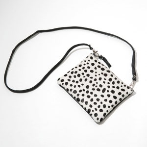 Dalmation Print Leather Crossbody Bag // Leather Crossbody Bag for Women, Pony Print Leather Purse, Leather Handbag, Leather Shoulder Bag image 2