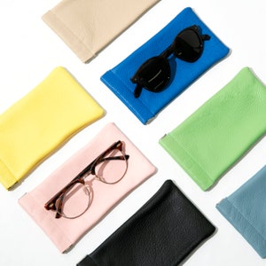 Pop Top Leather Sunglasses Case // Sunglasses Sleeve // Glasses Bag // Leather Glasses Pouch image 8