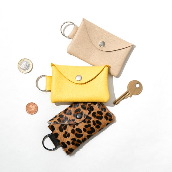 Llavero de de cuero para monedas // Llavero de monedero - Etsy España