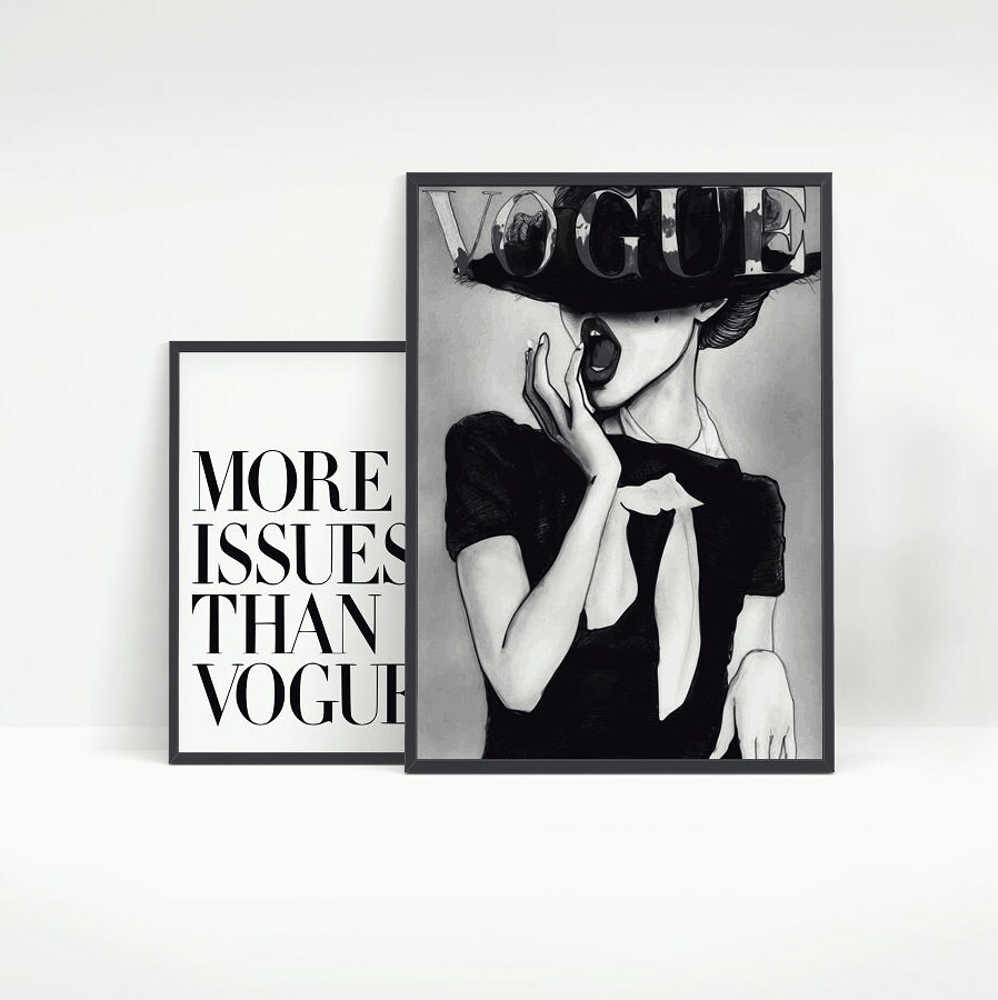 Vogue print Vogue poster Vogue wall art Vogue cover wall Etsy