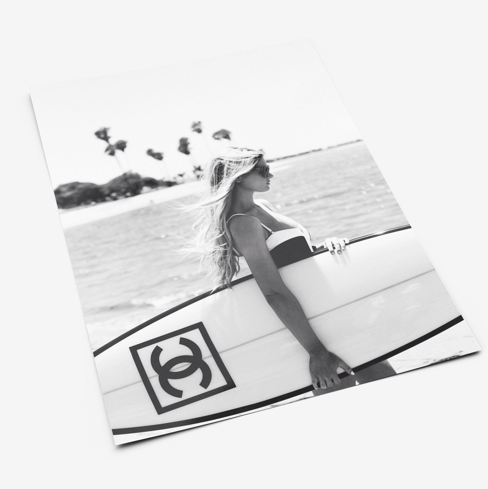 Chanel Surfboard Art Print Surf Print Chanel geïnspireerd Etsy