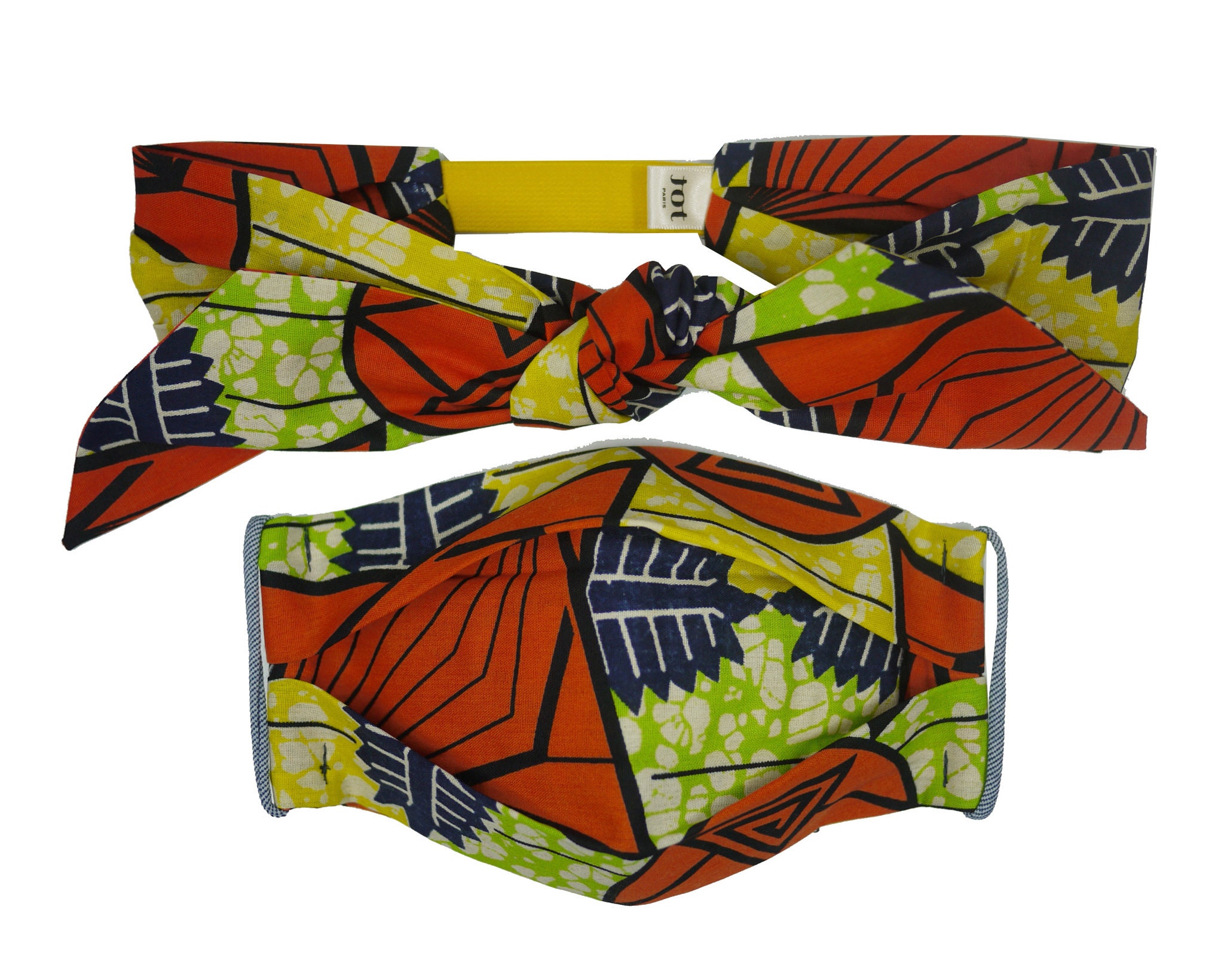 Mask and Headband Summer African Print Wax Cotton matching Set Reusable  with Filter Pocket For Woman Adjustable size Free shipping EU UK
