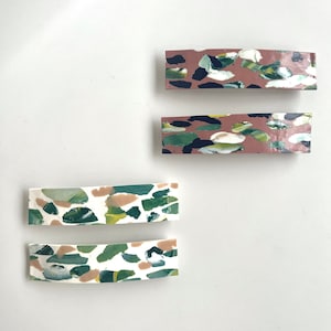 Hair Clip Terrazzo Pattern Polymer Clay Handmade in Paris 10cm Woman Barrette French Hair Accessories Springtime Fashion