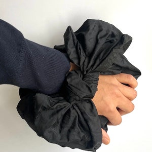 Silk Handbag Taffeta black wood pattern Small Bag Furoshiki Inspired Knot Bow Zip Clutch Handmade in Paris Free Shipping for Europe