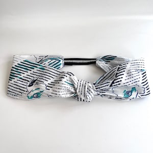 Headband Scarf Retro Printed Silky Crepe fabric Handmade In Paris all-time favourite Spring French Style Adjustable Size Free shipping UE UK