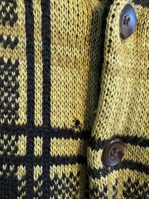 Pendleton Opening Ceremony Yellow Patterned Cardi… - image 2