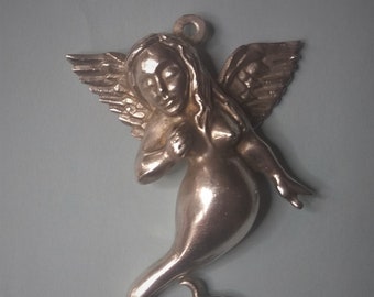 Big Heavy Silver Angel Pendant