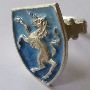 Silver and enamel Unicorn Ring