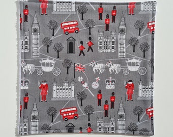 London Face Cloth Flannel Bamboo Cotton Cloth Grey Face Wipe Beauty Bath Eco Friendly Plastic Free British England City Big Ben Reusable