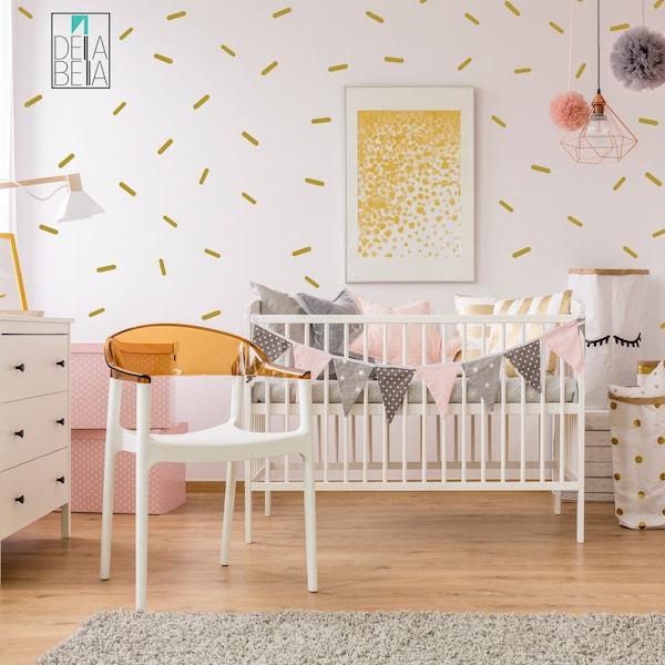 Confetti Wall Stickers Gold  Girls Bedrooms Sprinklers Wall Decor Wall Art Stickers For Bedroom Baby Girl Nursery 220x Decals Set